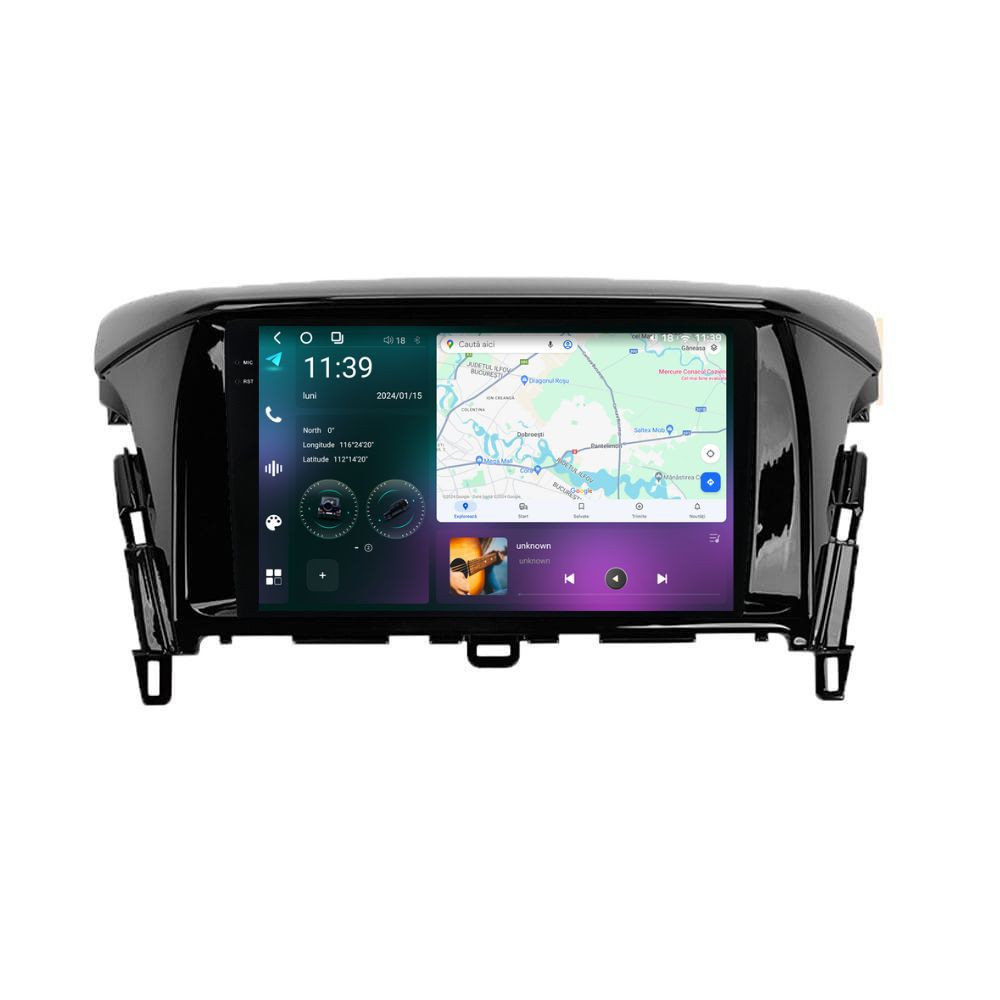 Navigatie dedicata cu Android Mitsubishi Eclipse Cross 2017 - 2020, 12GB RAM, Radio GPS Dual Zone, Display 2K QLED 9.5" Touchscreen, Internet Wi-Fi si slot SIM 4G, Bluetooth, MirrorLink, USB