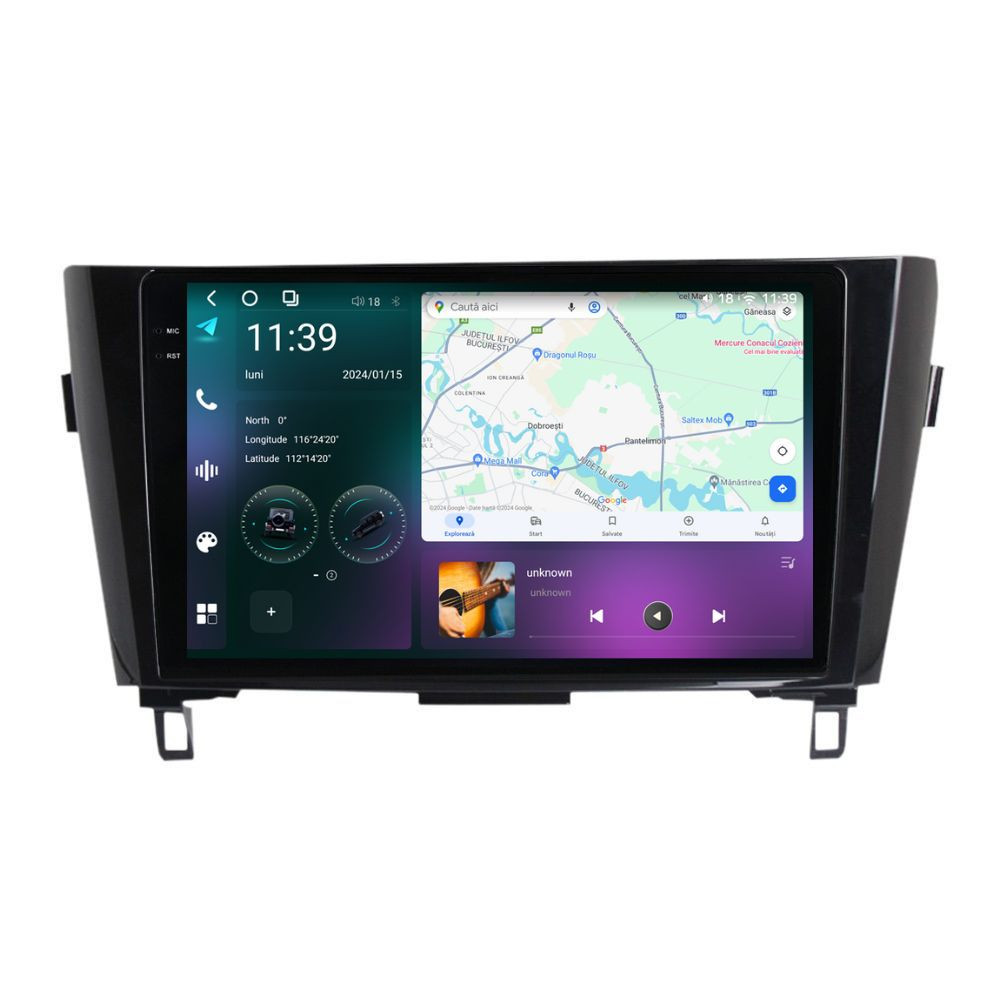 Navigatie dedicata cu Android Nissan X-Trail T32 2014 - 2021, 12GB RAM, Radio GPS Dual Zone, Display 2K QLED 10.36" Touchscreen, Internet Wi-Fi si slot SIM 4G, Bluetooth, MirrorLink, USB