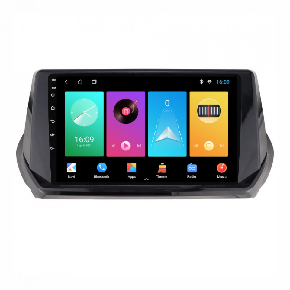 Navigatie dedicata cu Android Peugeot 2008 II dupa 2019, 1GB RAM, Radio GPS Dual Zone, Display HD IPS 9" Touchscreen, Internet Wi-Fi, Bluetooth, MirrorLink, USB