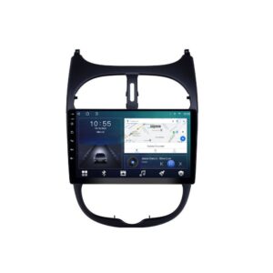Navigatie dedicata cu Android Peugeot 206 1998 - 2009, 2GB RAM, Radio GPS Dual Zone, Display HD QLED 9" Touchscreen, Internet Wi-Fi si slot SIM 4G, Bluetooth, MirrorLink, USB