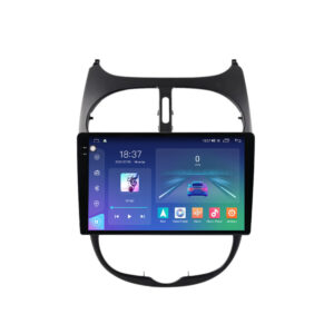 Navigatie dedicata cu Android Peugeot 206 1998 - 2009, 4GB RAM, Radio GPS Dual Zone, Display 2K QLED 9.5" Touchscreen, Internet Wi-Fi si slot SIM 4G, Bluetooth, MirrorLink, USB
