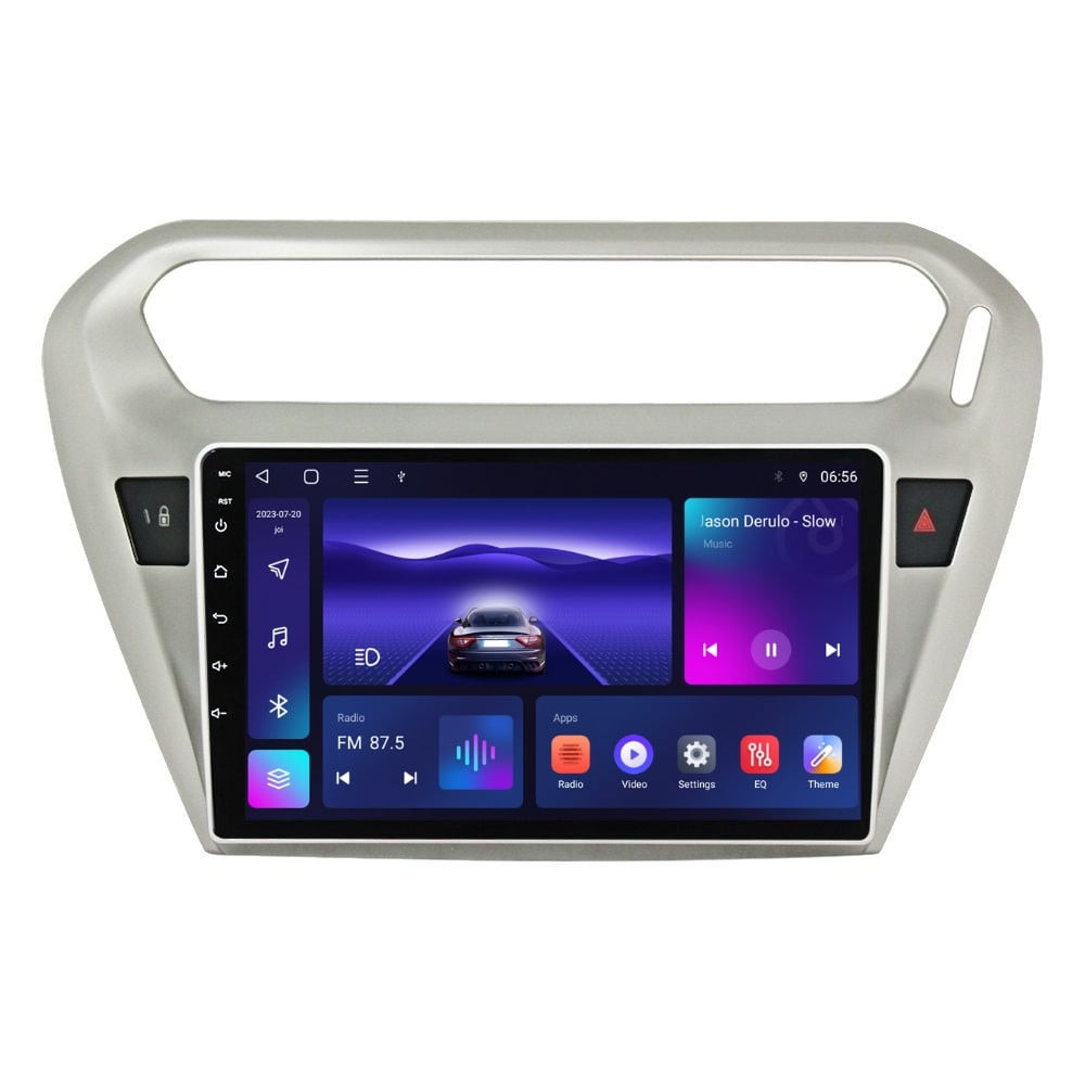 Navigatie dedicata cu Android Peugeot 301 dupa 2012, 3GB RAM, Radio GPS Dual Zone, Display HD QLED 9" Touchscreen, Internet Wi-Fi si slot SIM 4G, Bluetooth, MirrorLink, USB