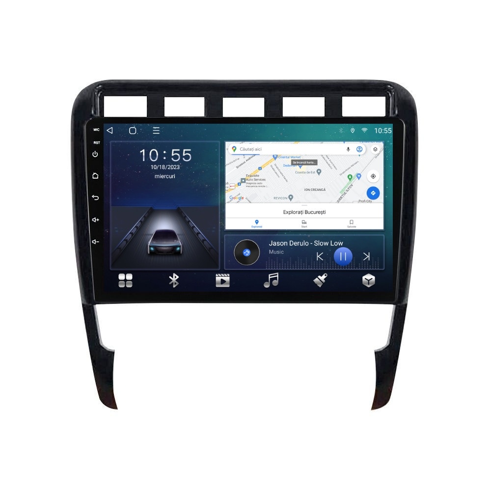 Navigatie dedicata cu Android Porsche Cayenne 2002 - 2010, 2GB RAM, Radio GPS Dual Zone, Display HD QLED 9" Touchscreen, Internet Wi-Fi si slot SIM 4G, Bluetooth, MirrorLink, USB