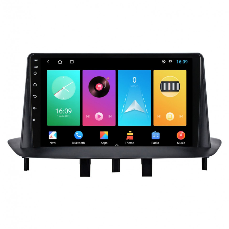 Navigatie dedicata cu Android Renault Fluence 2009 - 2016, 1GB RAM, Radio GPS Dual Zone, Display HD IPS 9" Touchscreen, Internet Wi-Fi, Bluetooth, MirrorLink, USB