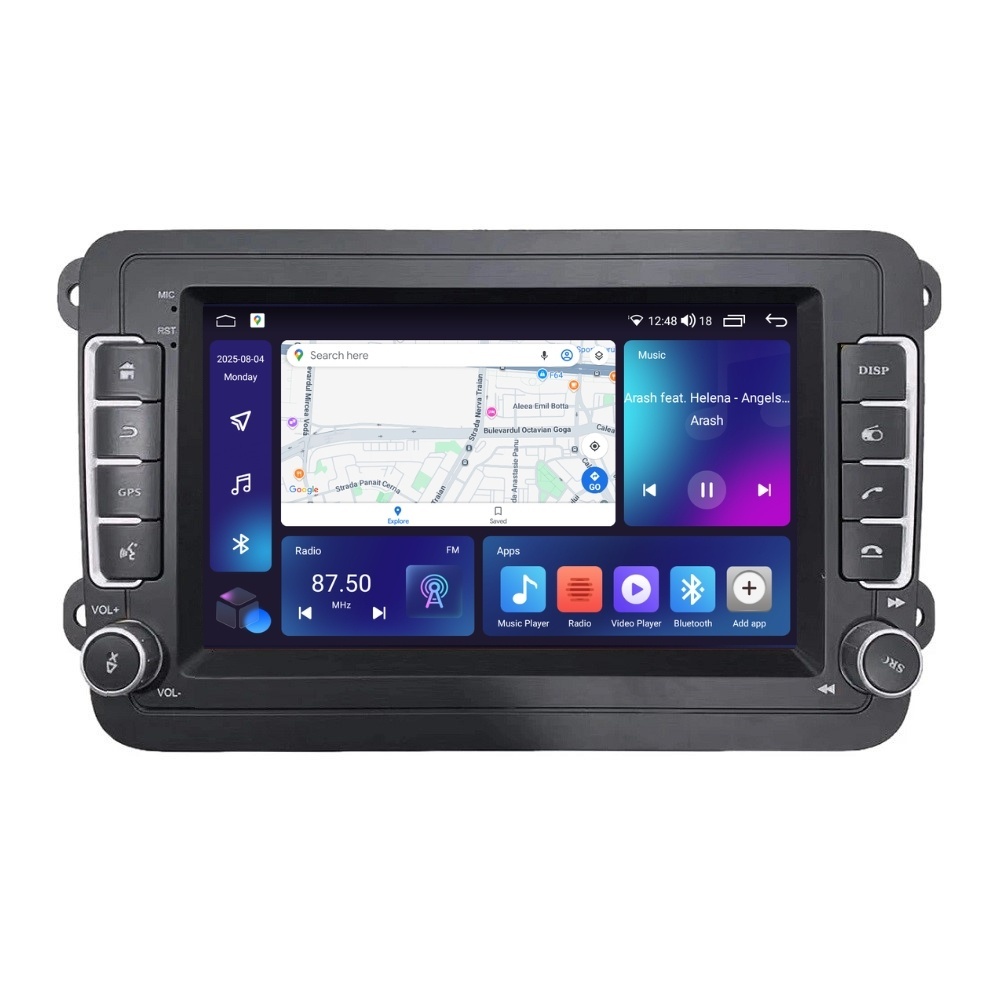 Navigatie dedicata cu Android Skoda Octavia II 2004 - 2013, 2GB RAM, Radio GPS Dual Zone, Display HD IPS 7" Touchscreen, Internet Wi-Fi si slot SIM 4G, Bluetooth, MirrorLink, USB