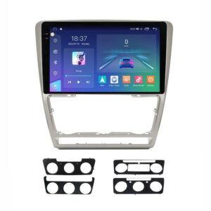 Navigatie dedicata cu Android Skoda Octavia II 2009 - 2013, gri, 8GB RAM, Radio GPS Dual Zone, Display 2K QLED 10.36" Touchscreen, Internet Wi-Fi si slot SIM 4G, Bluetooth, MirrorLink, USB