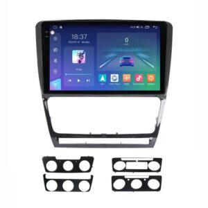 Navigatie dedicata cu Android Skoda Octavia II 2009 - 2013, negru, 4GB RAM, Radio GPS Dual Zone, Display 2K QLED 10.36" Touchscreen, Internet Wi-Fi si slot SIM 4G, Bluetooth, MirrorLink, USB