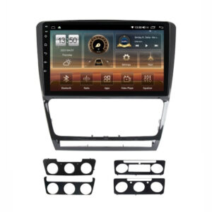 Navigatie dedicata cu Android Skoda Octavia II 2009 - 2013, negru, 8GB RAM, Radio GPS Dual Zone, Display HD QLED 10" Touchscreen, Internet Wi-Fi si slot SIM 4G, Bluetooth, MirrorLink, USB