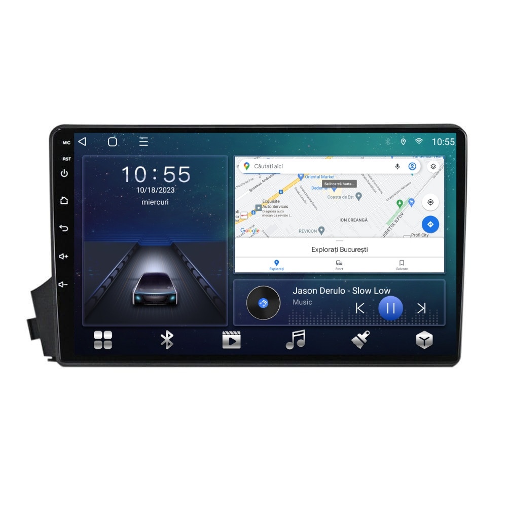 Navigatie dedicata cu Android Ssangyong Actyon 2005 - 2012, 2GB RAM, Radio GPS Dual Zone, Display HD QLED 9" Touchscreen, Internet Wi-Fi si slot SIM 4G, Bluetooth, MirrorLink, USB