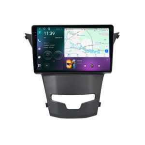 Navigatie dedicata cu Android Ssangyong Korando 2013 - 2019, 12GB RAM, Radio GPS Dual Zone, Display 2K QLED 9.5" Touchscreen, Internet Wi-Fi si slot SIM 4G, Bluetooth, MirrorLink, USB