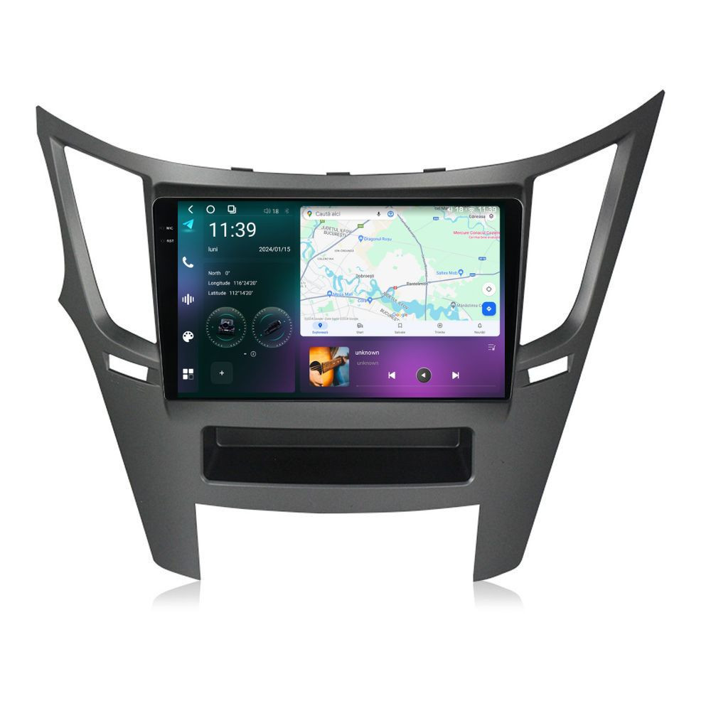 Navigatie dedicata cu Android Subaru Outback / Legacy 2009 - 2014, 12GB RAM, Radio GPS Dual Zone, Display 2K QLED 9.5" Touchscreen, Internet Wi-Fi si slot SIM 4G, Bluetooth, MirrorLink, USB