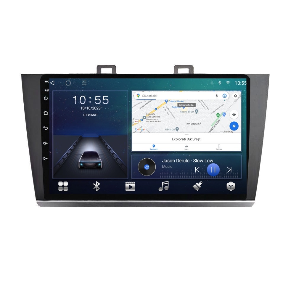 Navigatie dedicata cu Android Subaru Outback / Legacy 2014 - 2019, 2GB RAM, Radio GPS Dual Zone, Display HD QLED 9" Touchscreen, Internet Wi-Fi si slot SIM 4G, Bluetooth, MirrorLink, USB