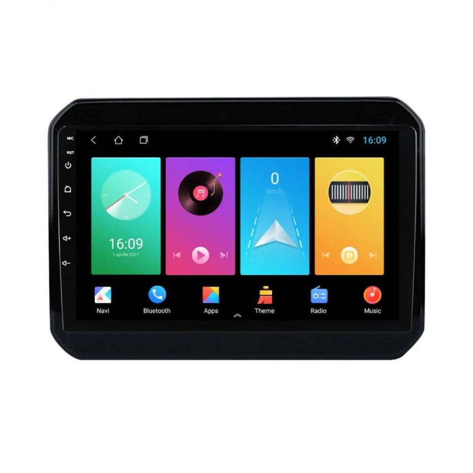 Navigatie dedicata cu Android Suzuki Ignis III dupa 2016, 2GB RAM, Radio GPS Dual Zone, Display HD IPS 9" Touchscreen, Internet Wi-Fi, Bluetooth, MirrorLink, USB