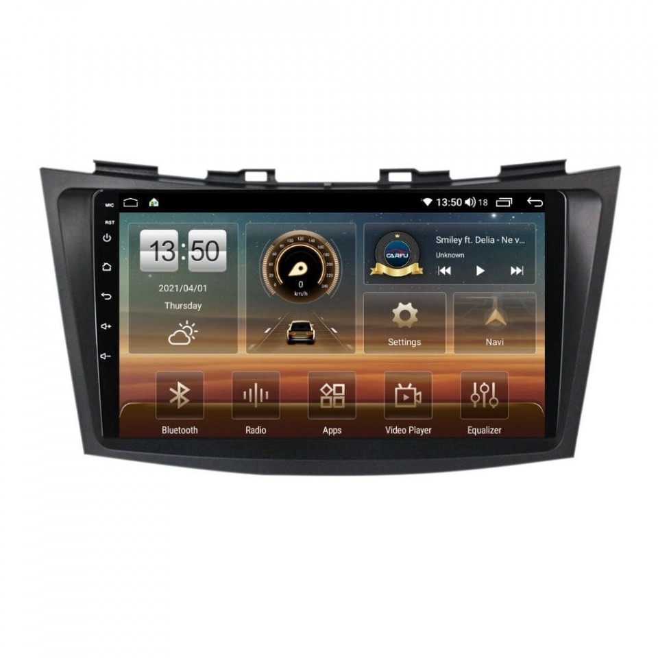 Navigatie dedicata cu Android Suzuki Swift IV 2010 - 2017, 8GB RAM, Radio GPS Dual Zone, Display HD QLED 9" Touchscreen, Internet Wi-Fi si slot SIM 4G, Bluetooth, MirrorLink, USB