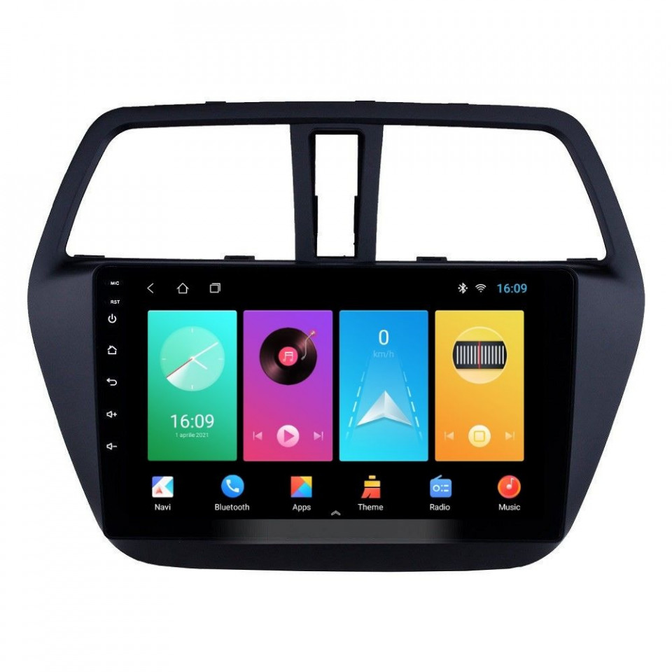 Navigatie dedicata cu Android Suzuki SX4 S-Cross dupa 2013, 1GB RAM, Radio GPS Dual Zone, Display HD IPS 9" Touchscreen, Internet Wi-Fi, Bluetooth, MirrorLink, USB