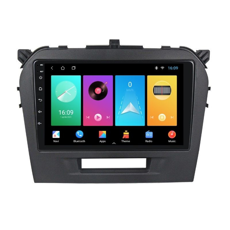 Navigatie dedicata cu Android Suzuki Vitara dupa 2015, 1GB RAM, Radio GPS Dual Zone, Display HD IPS 9" Touchscreen, Internet Wi-Fi, Bluetooth, MirrorLink, USB