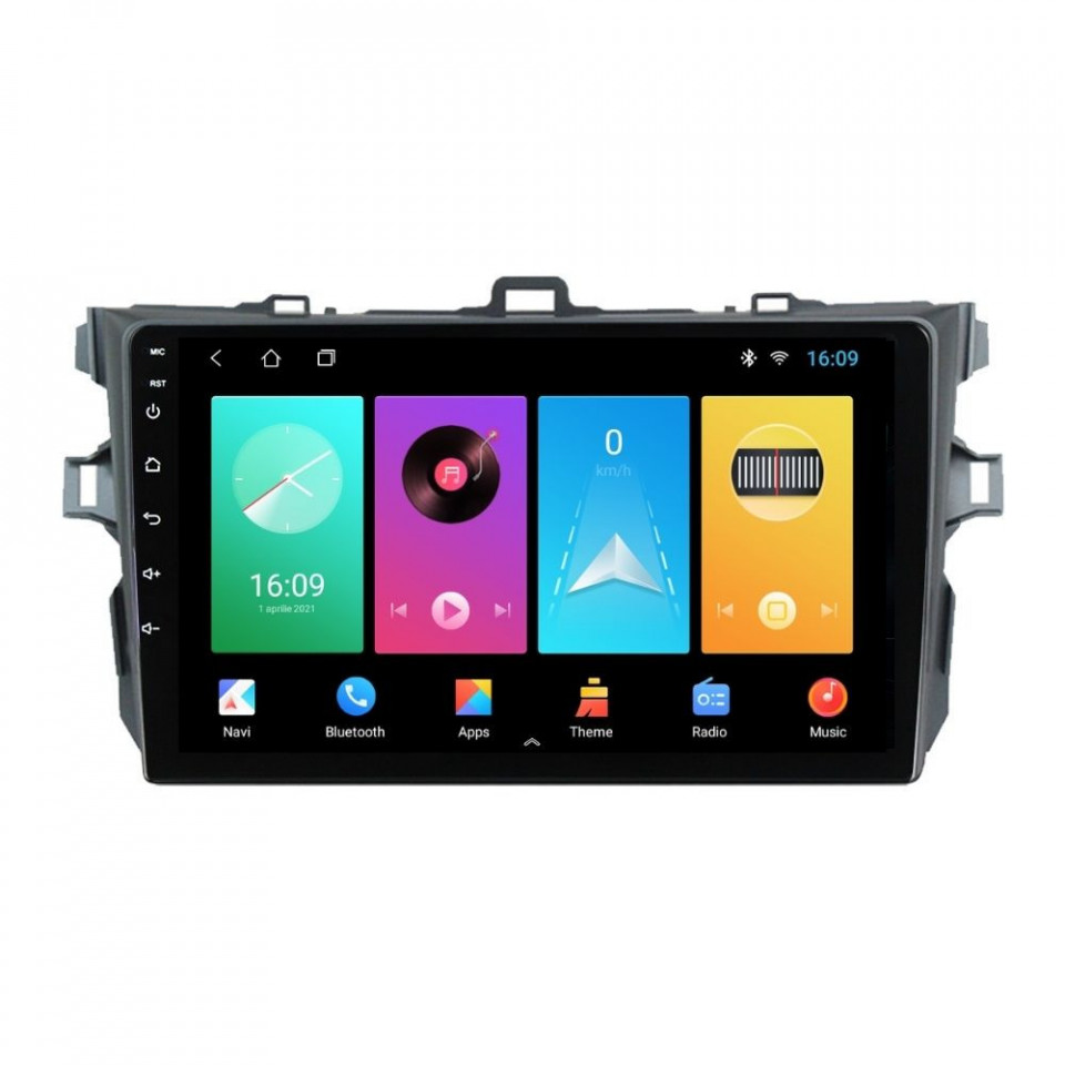 Navigatie dedicata cu Android Toyota Corolla 2007 - 2013, 1GB RAM, Radio GPS Dual Zone, Display HD IPS 9" Touchscreen, Internet Wi-Fi, Bluetooth, MirrorLink, USB