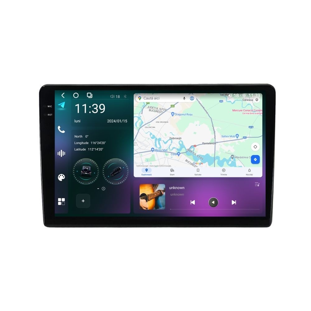 Navigatie dedicata cu Android Toyota Land Cruiser J100 1998 - 2002, 12GB RAM, Radio GPS Dual Zone, Display 2K QLED 9.5" Touchscreen, Internet Wi-Fi si slot SIM 4G, Bluetooth, MirrorLink, USB