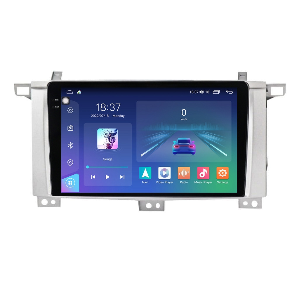 Navigatie dedicata cu Android Toyota Land Cruiser J100 2002 - 2008, 4GB RAM, Radio GPS Dual Zone, Display 2K QLED 9.5" Touchscreen, Internet Wi-Fi si slot SIM 4G, Bluetooth, MirrorLink, USB