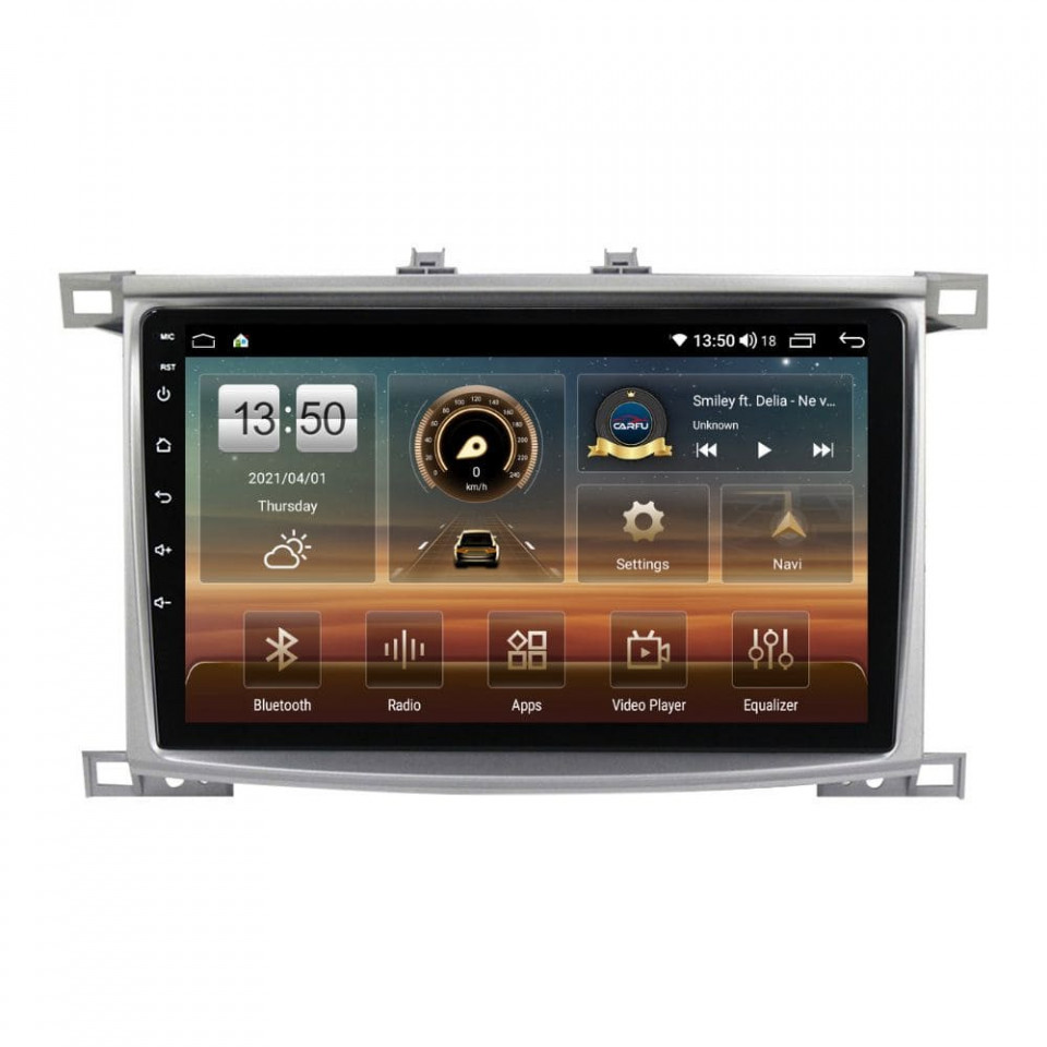 Navigatie dedicata cu Android Toyota Land Cruiser J100 2002 - 2008, 4GB RAM, Radio GPS Dual Zone, Display HD QLED 10" Touchscreen, Internet Wi-Fi si slot SIM 4G, Bluetooth, MirrorLink, USB