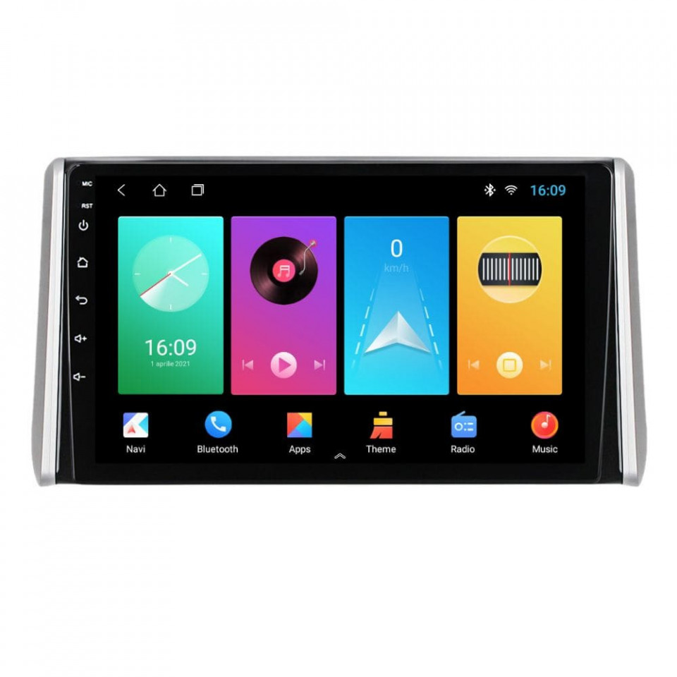 Navigatie dedicata cu Android Toyota Rav4 V dupa 2018, 1GB RAM, Radio GPS Dual Zone, Display HD IPS 10" Touchscreen, Internet Wi-Fi, Bluetooth, MirrorLink, USB