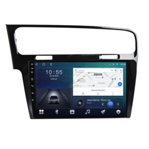 Navigatie dedicata cu Android VW Golf VII 2012 - 2019, negru, 2GB RAM, Radio GPS Dual Zone, Display HD QLED 10" Touchscreen, Internet Wi-Fi si slot SIM 4G, Bluetooth, MirrorLink, USB