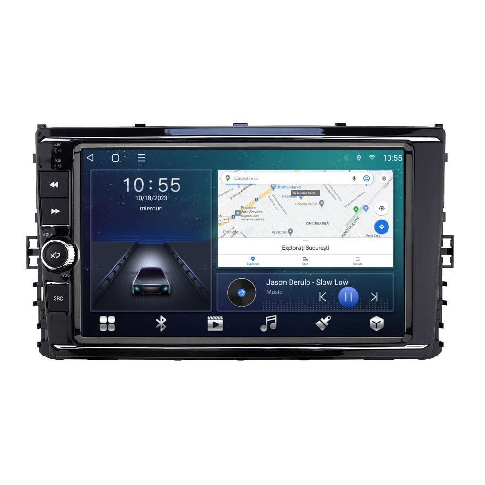 Navigatie dedicata cu Android VW Multivan T6 2020 - 2021, 2GB RAM, Radio GPS Dual Zone, Display HD QLED 9'' Touchscreen, Internet Wi-Fi si slot SIM 4G, Bluetooth, MirrorLink, USB