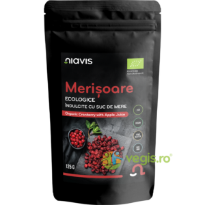 Merisoare Confiate Indulcite cu Suc de Mere fara Gluten Ecologice/Bio 125g