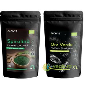 Pachet Spirulina Pulbere Ecologica/Bio 125g + Orz Verde Pulbere Ecologica/Bio 125g