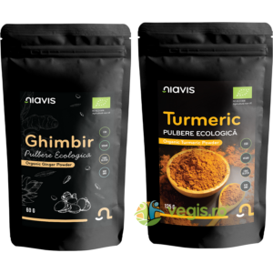 Pachet Turmeric (Curcuma) Pulbere Ecologica/Bio 125g + Ghimbir Pulbere Ecologica/Bio 60g