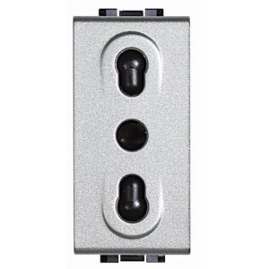 Priza 1 modul standard italian Living Light Bticino NT4180, argintiu