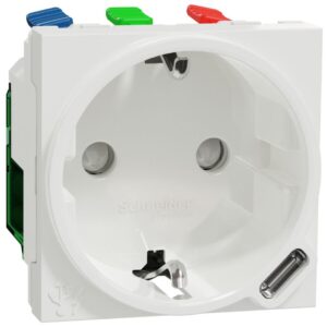 Priza standard german + USB C 2.1A 2 module Schneider Noua Unica NU301718, alb