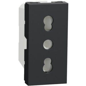 Priza italiana 1m 16A 2P+E Schneider Noua Unica NU302354, antracit