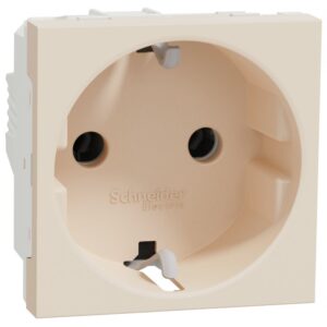 Priza 2P+E, 16A 2 module Schneider Noua Unica NU303644, bej