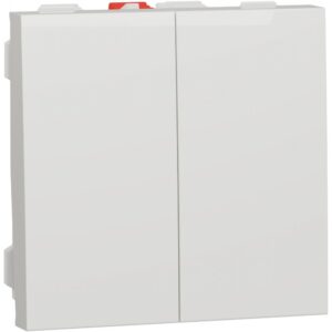 Intrerupator dublu 10A 2 module Schneider Noua Unica NU321118, alb