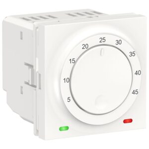 Termostat incalzire pardoseala 10A, 2 module Schneider Noua Unica NU350318, alb