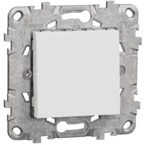 Intrerupator simplu 10A cu suport fixare si gheare Schneider Noua Unica NU520118Z, alb