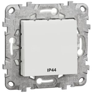 Intrerupator IP44+suport fixare Schneider Noua Unica NU528218, alb