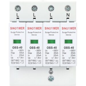 Descarcator de supratensiune AC SINOTIMER OBS-40, Tip 2, 385V, 40kA, 4 poli (3P+N) OBS40-AC385V-4P