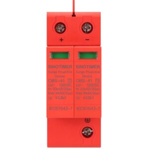 Descarcator de supratensiune DC SINOTIMER OBS-41, Tip 2, 1000VDC, 40kA, 2 poli, pentru sisteme fotovoltaice OBS41-SPD-DC1000V
