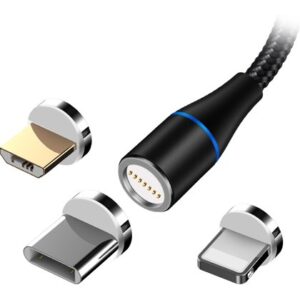Cablu magnetic 3IN1 USB-C/LIGHTNING/MICRO USB 1M 3A - negru Maxlife OEM001960