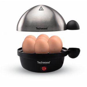 Resigilat!Fierbator electric de oua Techwood TO-007, inox, 350W, 7 oua, functie prajire si gatit la aburi