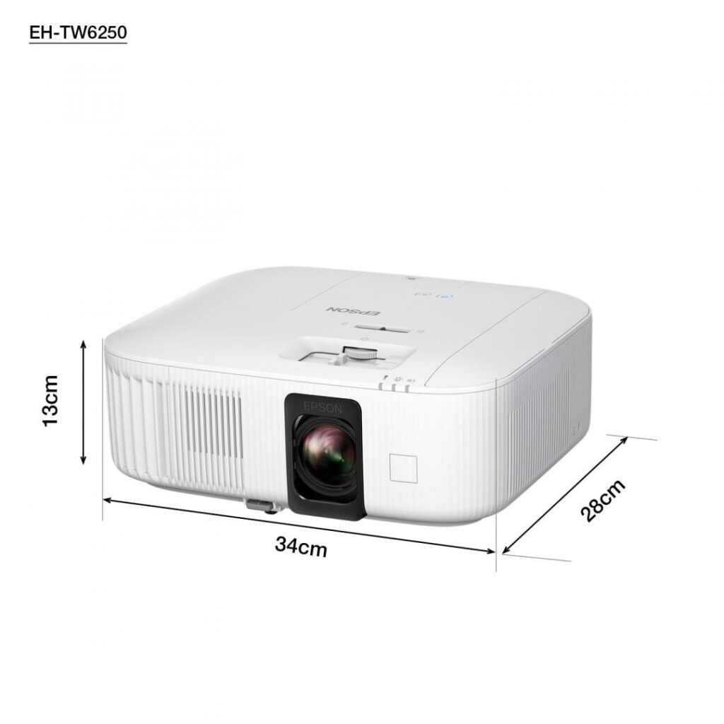 Proiector Epson EH-TW6250, 3LCD, 2.800 lumeni, 4k PRO UHD, 16:9, 35.000:1, lampa 4.500 ore/ 7.500 ore ecomode, corectie ± 30, zoom 1.62, dimensiune maxima imagine 500", USB 2.0 Type B (Service Only), Wireless LAN IEEE 802.11a/b/g/n/ac, Jack plug ...
