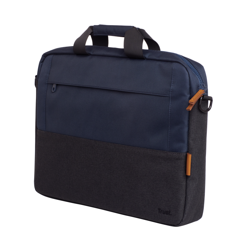 Geanta laptop Trust Lisboa, pentru laptopuri cu diagonala pana in 15.6",2 compartimente, material POM, RPET Polyester, RPET, volum 2.1 L, albastru