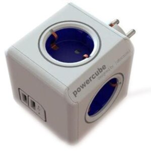 Fisa multipriza PowerCube 4 cai schuko + 2 usb Allocacoc P-CUBE-ORUSB2/BE-ALC