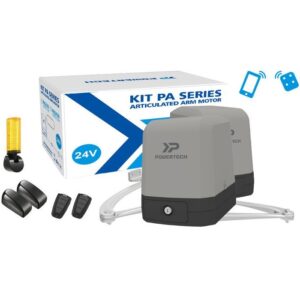 Kit automatizare porti batante cu brat articulat Powertech PA-250, 250 Kg / 2.5 m / canat, 24 Volti, smartphone control
