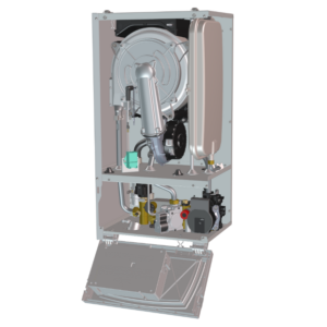 Pachet apartament cu 2 camere centrala termica pe gaz in condensare Motan Condens KPlus 22.5 kW kit evacuare termostat calorifere otel kit armaturi centrala robineti calorifer