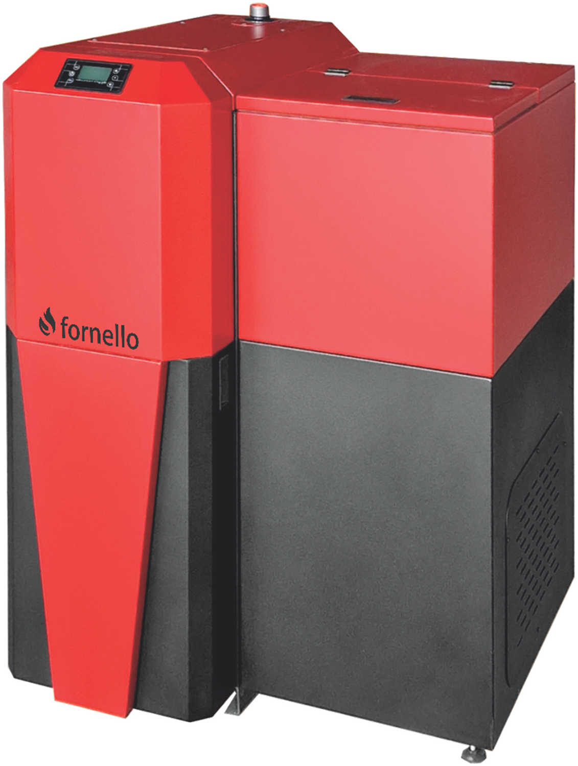 Pachet Centrala mixta Lemn/Pelet Fornello Tera 28 kW boiler de sol calorifere otel termostat aspirator pompa vas expansiune fitinguri aprindere automanta la peleti buncar peleti 95 kg creuzet fonta curatarea facila pentru 180 m