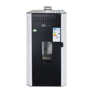 Pachet termosemineu pe peleti Fornello CALORE COMPACT 25 kW pompa electronica vas expansiune arzator inox grup de siguranta kit evacuare 3.5 ml termostat aspiratior boiler 100L si Fitinguri montaj