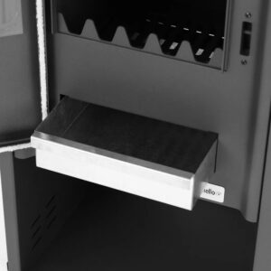 Pachet incalzire si apa calda pentru 3 camere Termosemineu pe lemne brichete si carbune Fornello Roma E Ivory 22 kW 49x45x103 cm boiler termoelectric 100l vas expansiune pompa circulatie kit evacuare calorifere si kit montaj